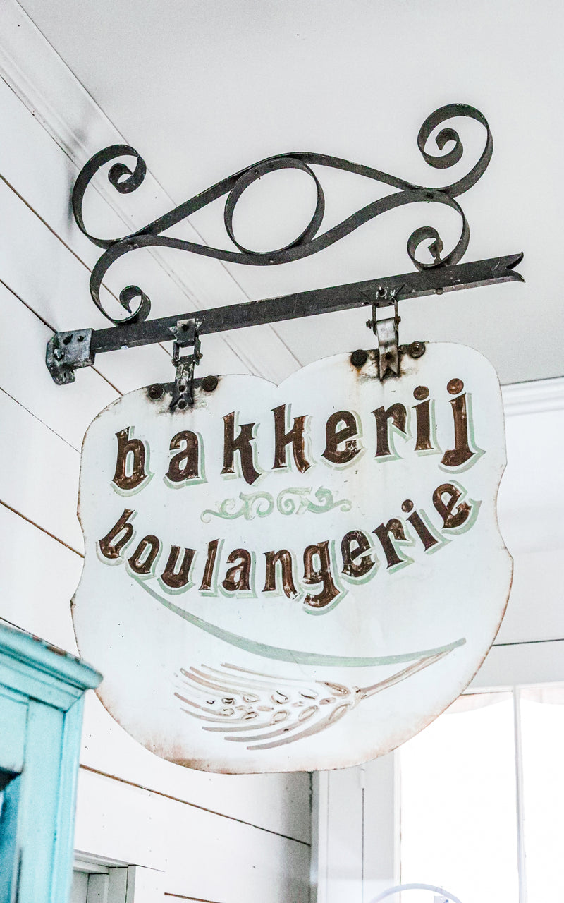 Vintage Belgian Metal Bakery Sign