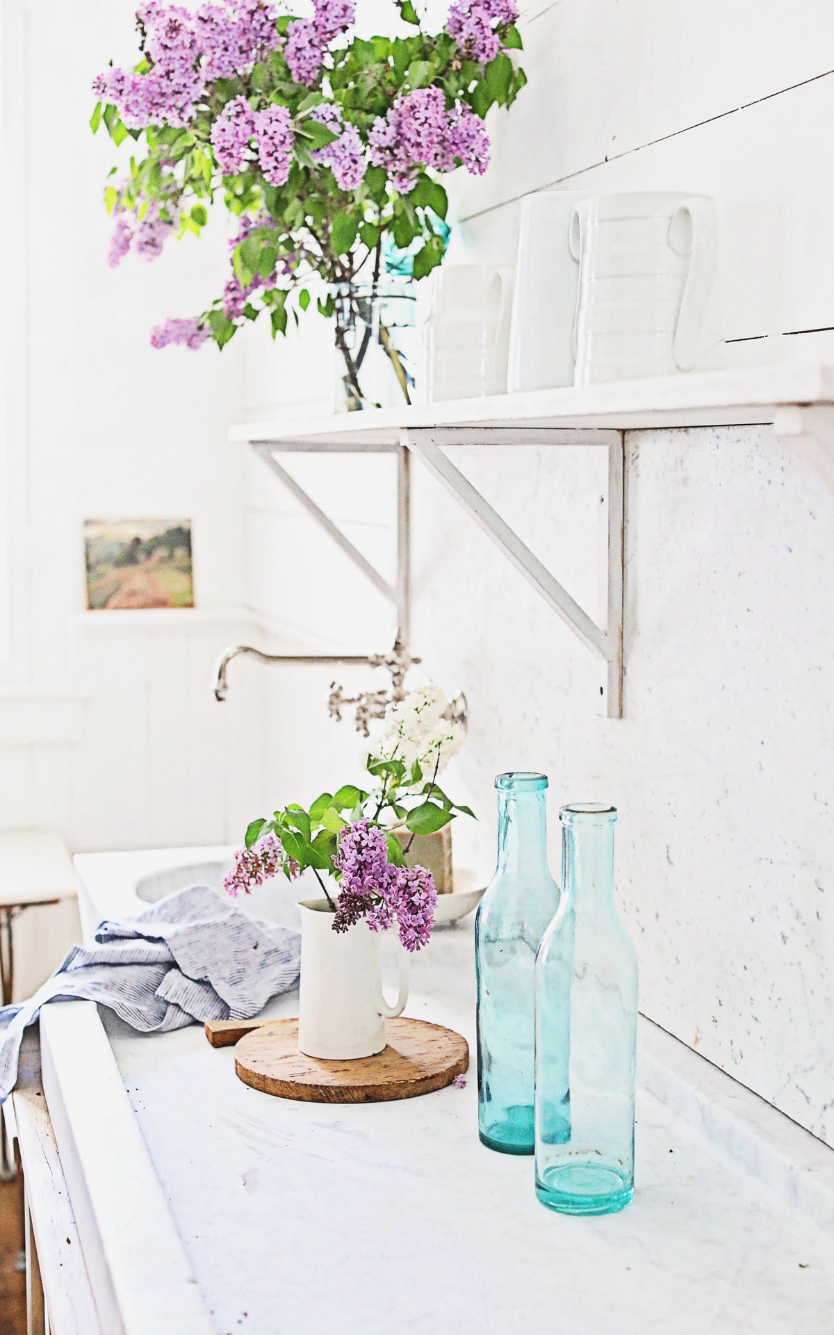 Set of Two Vintage French Milk Bottles